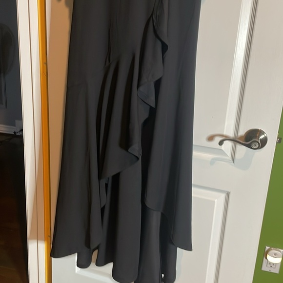 Miusol size large black flouncy dress jersey knit P2P 16 maxi length NWT - Picture 3 of 5